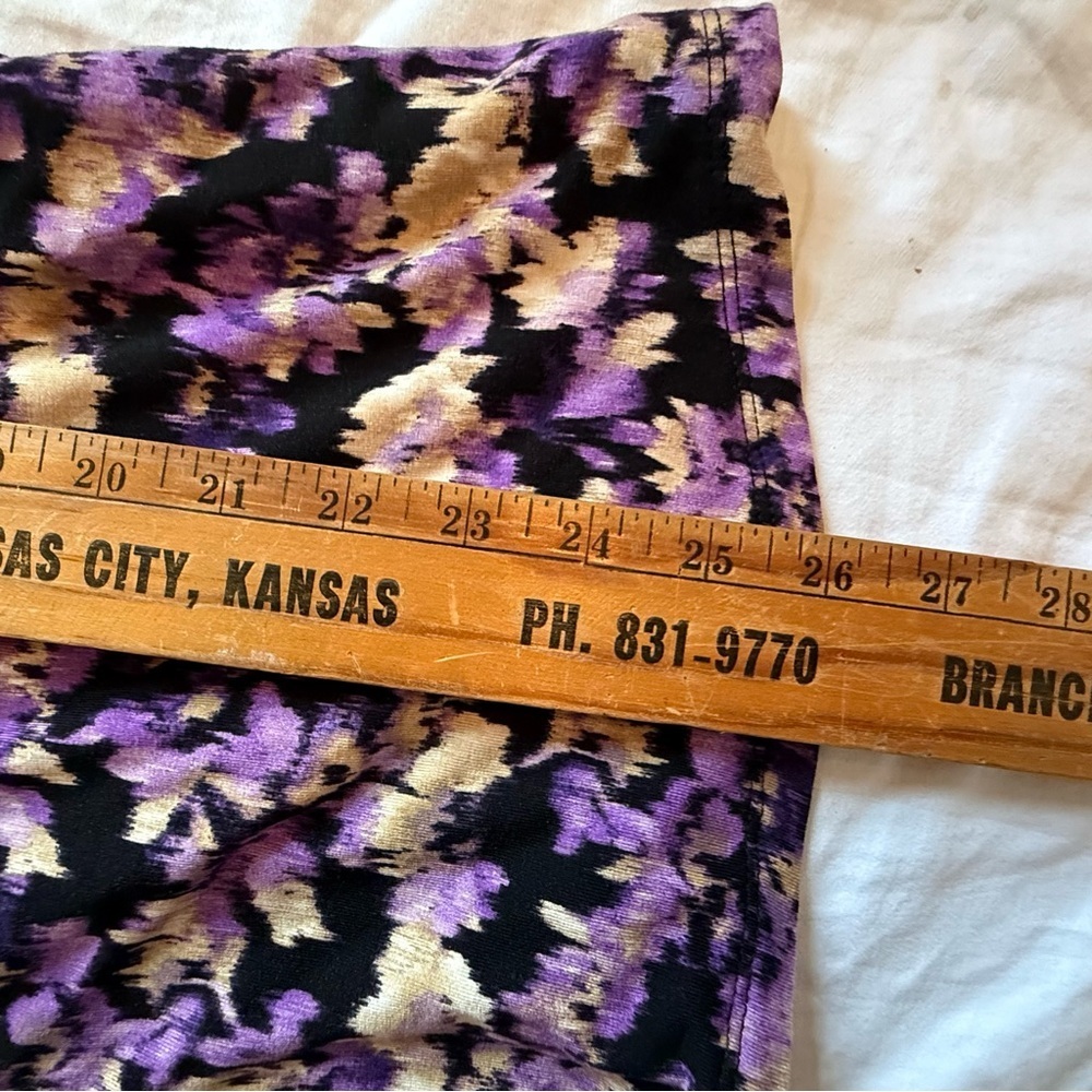 Chico’s Floral Sheer Blouse Size (3)XL Purple Black Organza Long Sleeve Top - Picture 12 of 12